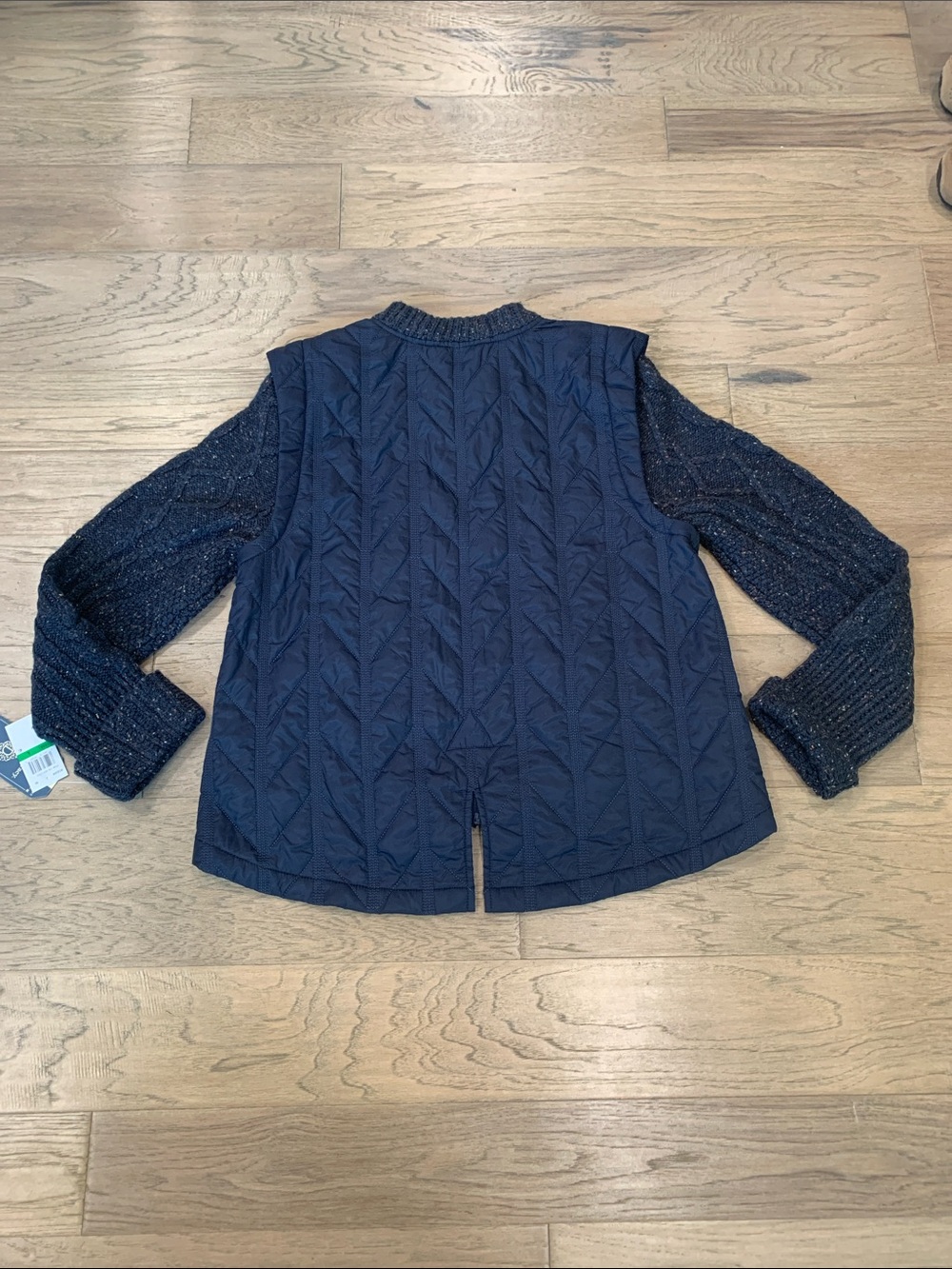 NWT Democracy Mixed-Media Stand Collar Quilted Vest/Jacket Size Large - Picture 7 of 13